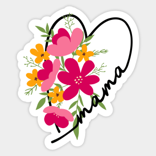 Mama heart floral gift for mom Sticker